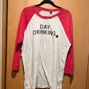 Next Level Apparel Red and White Tee